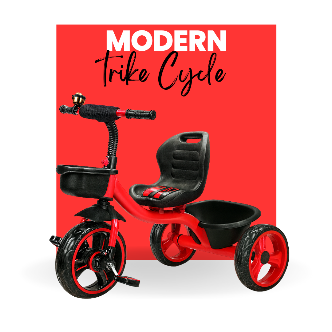 Keppz Kids Pedal Tricycle with Bell, Ergonomic Seat, and Rear Storage Basket. - Keppz