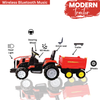 Keppz Kids Ride-On Tractor with Detachable Trailer, Steering Wheel, and Pedal Control. - Keppz