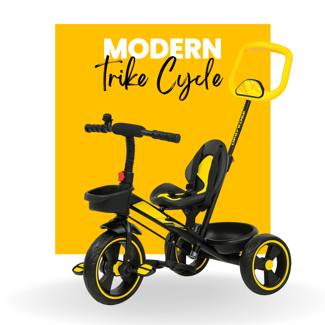 Keppz Kids Tricycle with Parental Control Handle  Foldable Baby Trike for 1.5 Years, with Storage Basket & Safety Belt. - Keppz