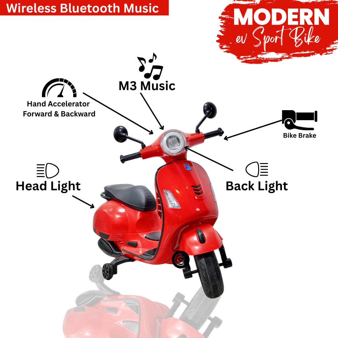 Keppz Modern EV Sport Bike – Kids Ride-On with Bluetooth & Lights