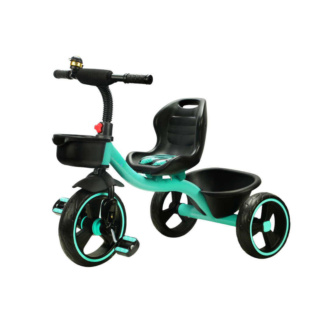 Keppz Kids Pedal Tricycle with Bell, Ergonomic Seat, and Rear Storage Basket. - Keppz