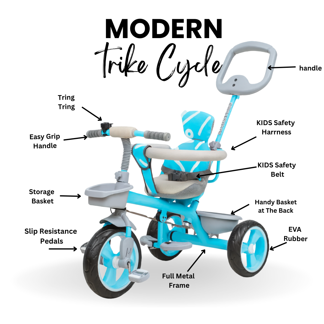 Keppz Baby & Toddler 3-in-1 Tricycle with Parent Handle & Safety Seat.
