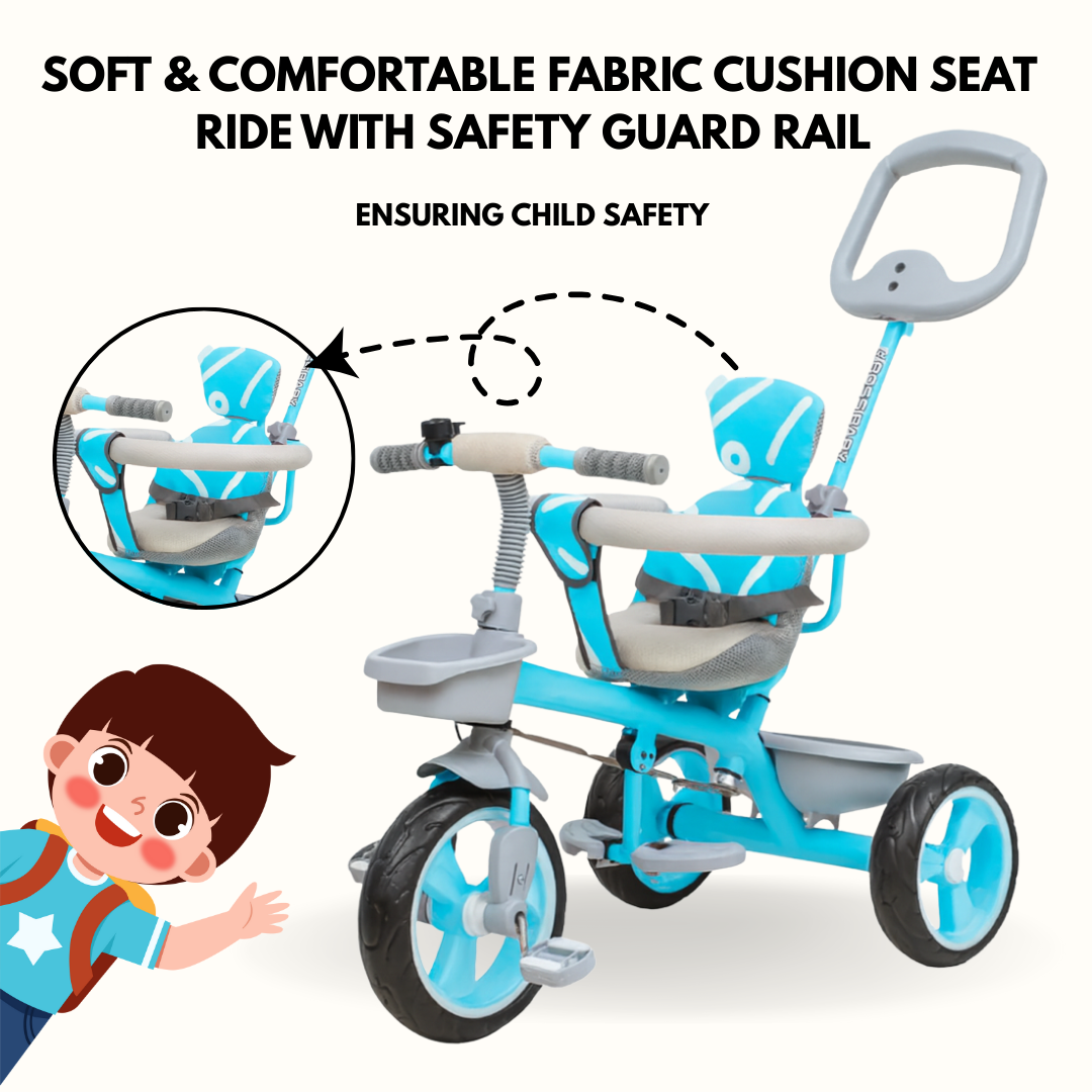 Keppz Baby & Toddler 3-in-1 Tricycle with Parent Handle & Safety Seat.