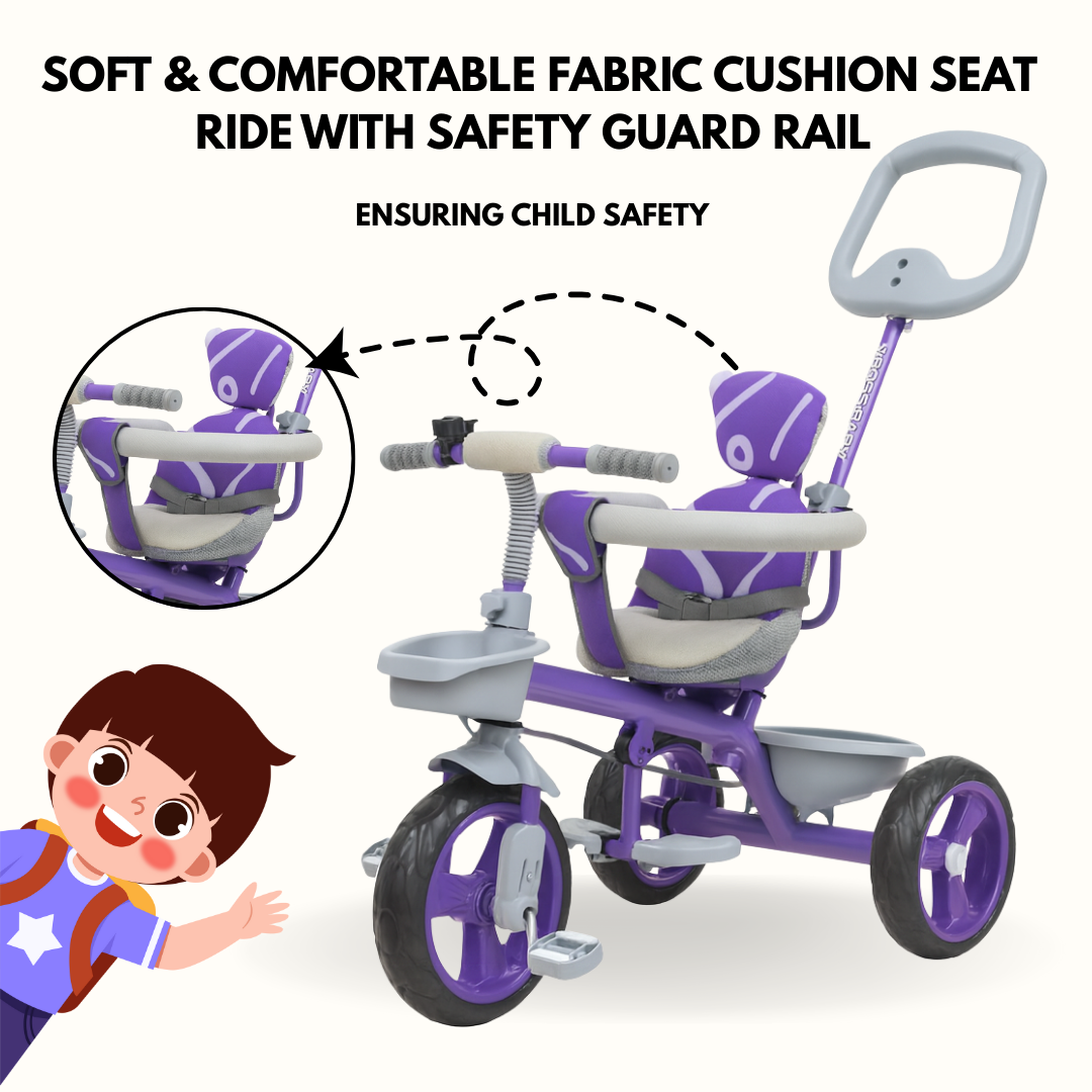 Keppz Baby & Toddler 3-in-1 Tricycle with Parent Handle & Safety Seat.