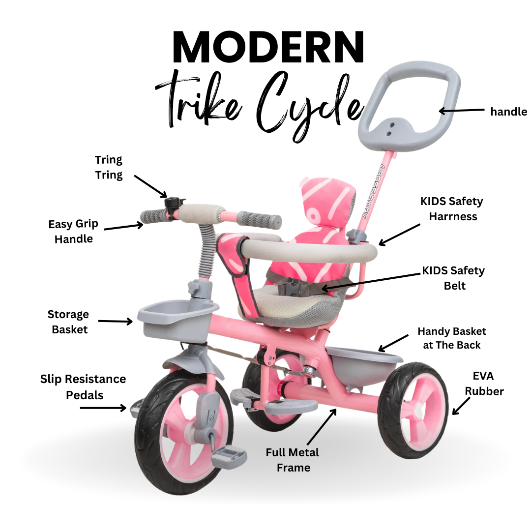 Keppz Baby & Toddler 3-in-1 Tricycle with Parent Handle & Safety Seat.