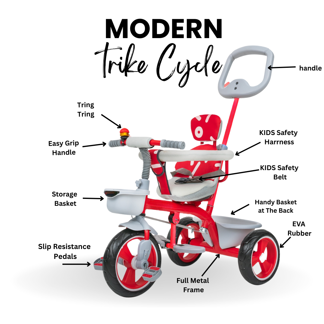 Keppz Baby & Toddler 3-in-1 Tricycle with Parent Handle & Safety Seat.