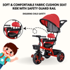 Keppz 4-in-1 Kids Tricycle with Canopy, Safety Harness & Parent Push Handle.