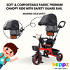 Keppz Premium Kids Tricycle with Canopy & Parent Handle  Foldable Baby Trike for 1.5 Years with Leather Seat & Storage Basket. - Keppz