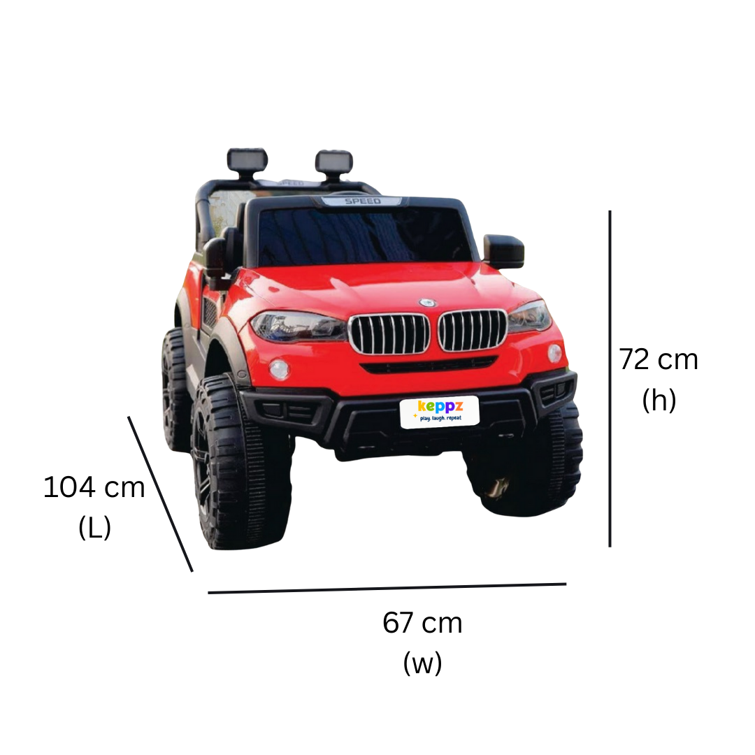 Keppz Battery Operated Ride-On SUV Jeep for Kids with Music, Lights, Remote Control. - Keppz