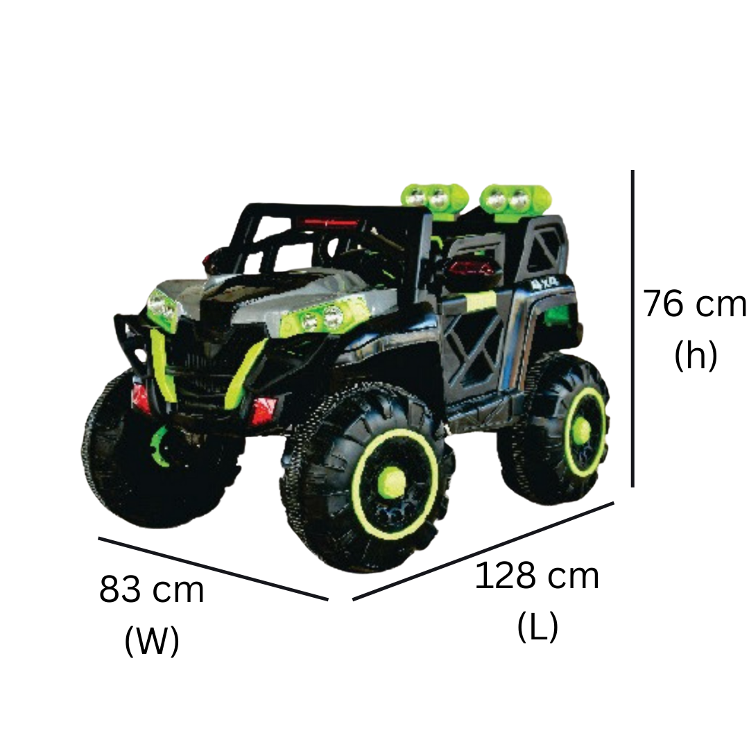 Keppz 4x4 Graffiti-Style Ride-On Jeep for Kids  Dual Motor, LED Lights, Music & Remote Control. - Keppz