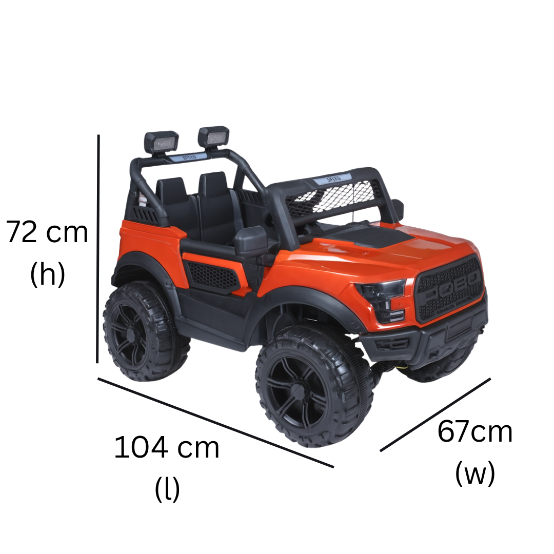 Keppz Jeep-Style Ride-On Car for Kids with Music, Lights, and Parental Remote Control