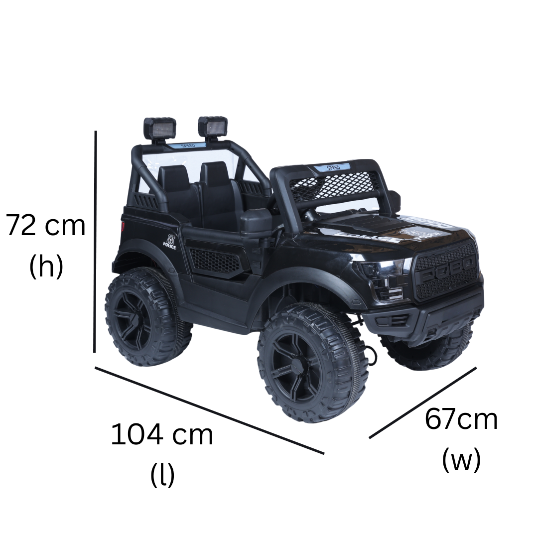 Keppz Jeep-Style Ride-On Car for Kids with Music, Lights, and Parental Remote Control