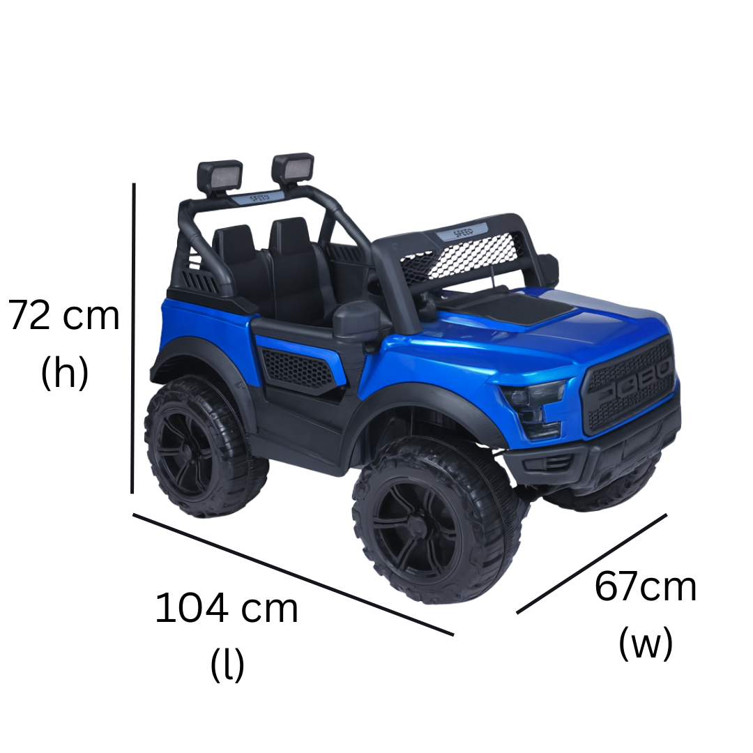 Keppz Jeep-Style Ride-On Car for Kids with Music, Lights, and Parental Remote Control