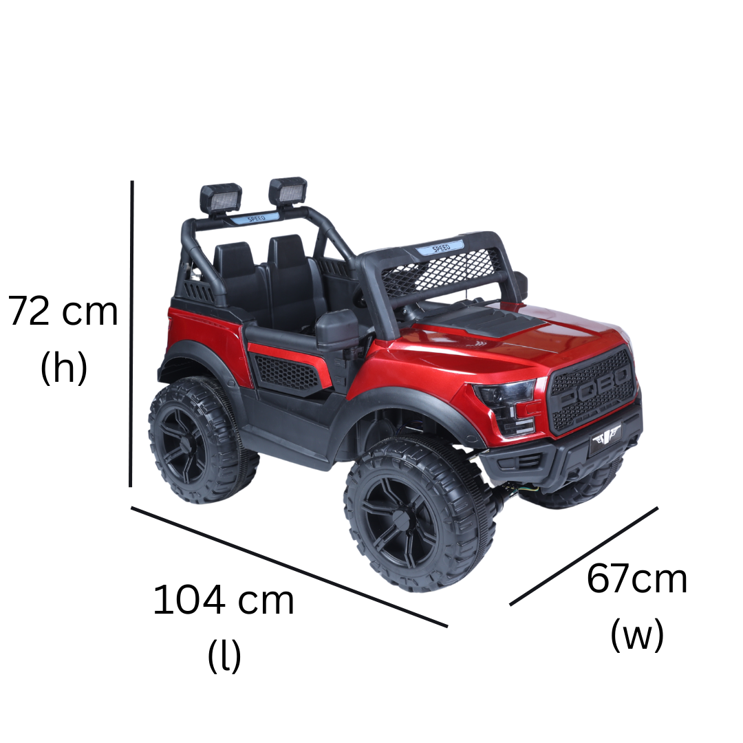 Keppz Jeep-Style Ride-On Car for Kids with Music, Lights, and Parental Remote Control