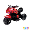 Keppz Electric Cartoon Ride-On Bike for Kids  Red with Music, Lights & Stickers. - Keppz