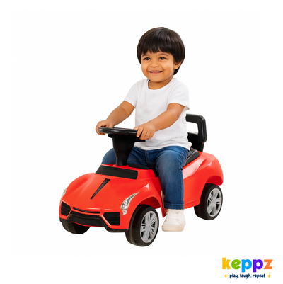 Keppz Ride-On Push Car for Kids  With Steering Wheel & Backrest. - Keppz