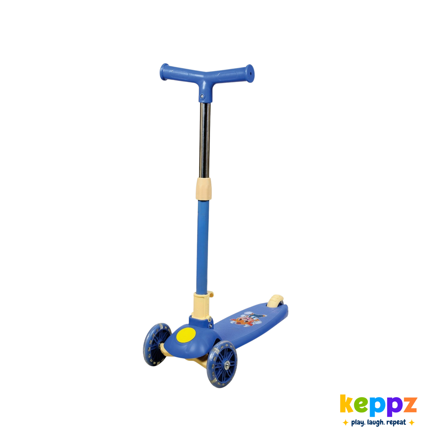 Keppz 3-Wheel Kick Scooter for Kids Adjustable Handle & Rear Brake. - Keppz