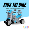 Keppz Yellow Battery Ride-On Bike – Kids 3-Wheeler with Music & Light