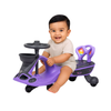 Keppz Musical Twist & Swing Car Ride-On for Kids Push and Pedal-Free Ride with Steering Wheel & Basket.