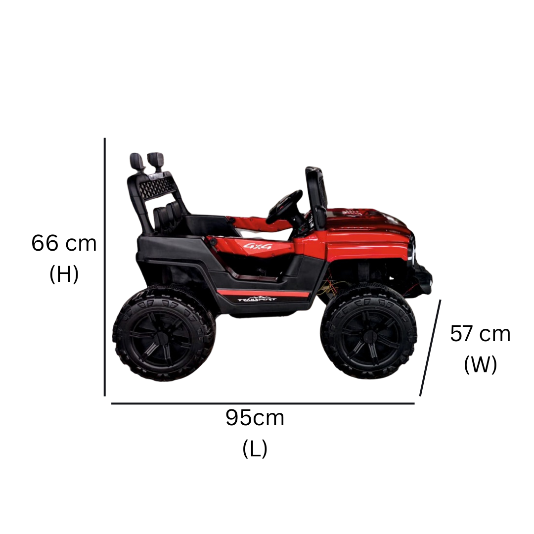 Keppz GX4 4x4 Kids Ride-On Jeep with Parental Remote, LED Lights, and Rechargeable Battery. - Keppz