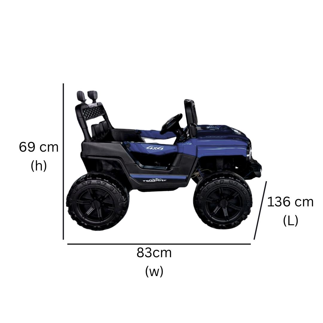 Keppz Kids Electric Ride-On Jeep Car with Remote Control, Rechargeable Battery, LED Lights & Music  2 to 6 Years. - Keppz