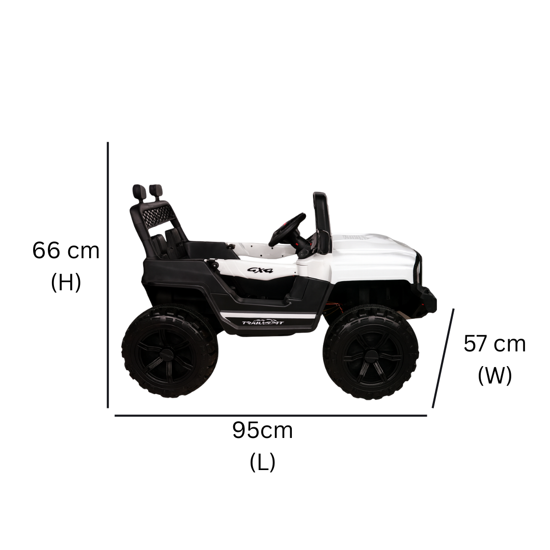 Keppz GX4 4x4 Kids Ride-On Jeep with Parental Remote, LED Lights, and Rechargeable Battery. - Keppz