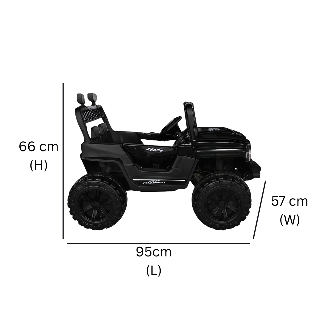 Keppz GX4 4x4 Kids Ride-On Jeep with Parental Remote, LED Lights, and Rechargeable Battery. - Keppz