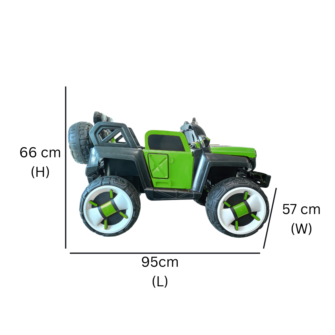 Keppz Kids Electric Ride-On Jeep  Red, 4-Wheel Off-Road Design - Keppz