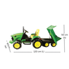 Keppz Kids Ride-On Tractor with Detachable Trailer, Steering Wheel, and Pedal Control.