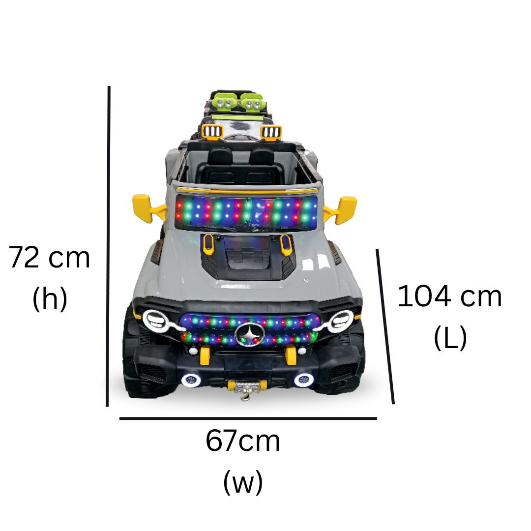 Keppz Kids Electric Ride-On Jeep Car with LED Lights, Music & Remote Control  Dual Seat 12V Battery Powered SUV Toy. - Keppz