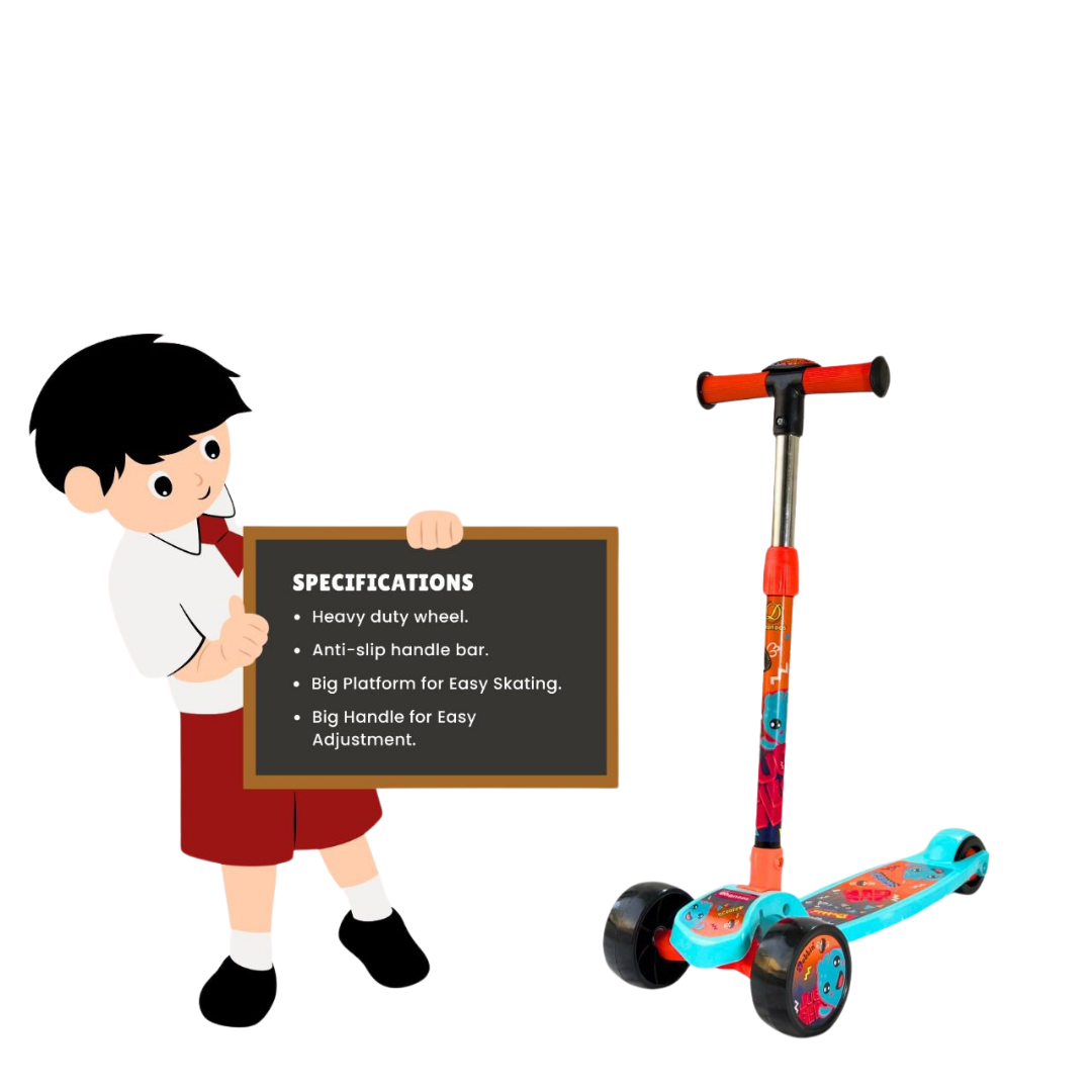Keppz Juggler Kids Scooter with Adjustable Handle, Anti-Slip Deck & Wheels.
