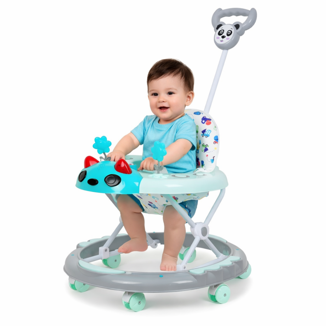 Keppz Baby Walker with Push Handle, Musical Toy Panel & 360° Smooth Wheels.