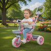 Keppz Cute Baby Tricycle for Kids Adjustable Handle, Storage Basket & Cushioned Seat.