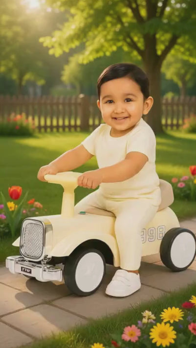 Keppz Ride-On Push Car for Kids  With Steering Wheel & Backrest.