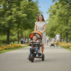 Keppz 4-in-1 Baby Tricycle with Canopy, Push Handle, Safety Harness, and Storage Basket.