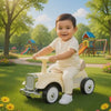 Keppz Vintage Ride-On Push Car for Kids  Classic Cream with Chrome Grille & Smooth Steering.