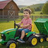 Keppz Kids Ride-On Tractor with Detachable Trailer, Steering Wheel, and Pedal Control.