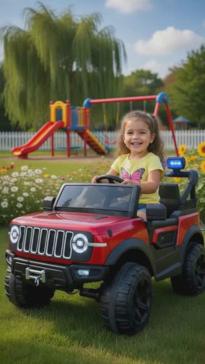 Keppz Electric Ride-On Jeep with LED Lights, Music & Parental Remote