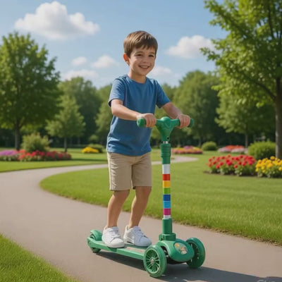 Keppz 3-Wheel Kick Scooter for Kids with Adjustable Handle & LED Wheels.
