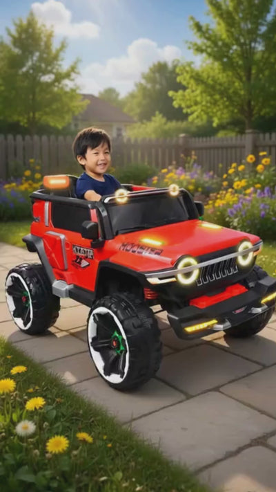 Keppz Hooster 4x4 Battery Operated Ride-On Jeep for Kids with LED Lights & Music.