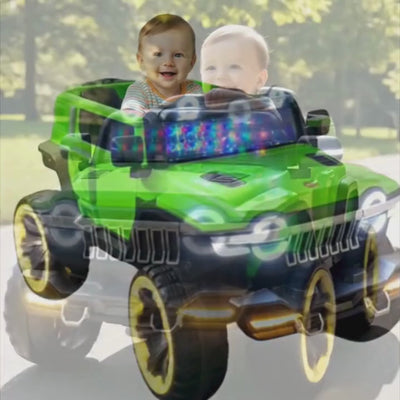 Keppz Kids Battery Ride On SUV with LED Lights, Music, Big Wheels & Steering.