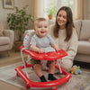 Keppz Baby Walker with Musical Toy Tray  Safe, Comfortable & Fun Learning Walker (Red).