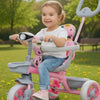 Keppz Cute Baby Tricycle for Kids Adjustable Handle, Storage Basket & Cushioned Seat.