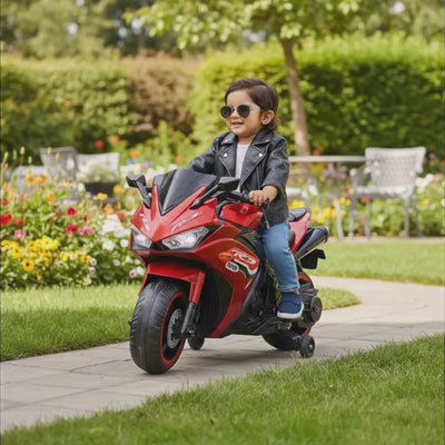 Keppz, Sports Ride-On Bike with Music, LED Lights, and Support Wheels  R3 Design.
