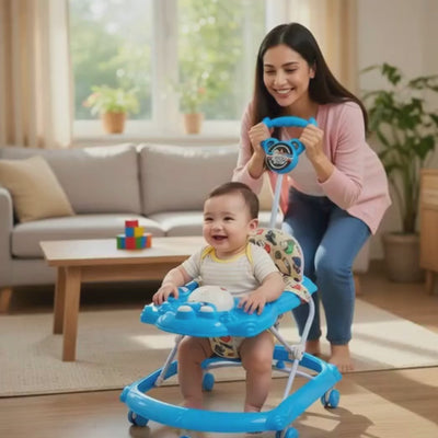 Keppz Baby Walker with Music Toy Tray & Push Handle  Comfortable & Safe Learning Walker