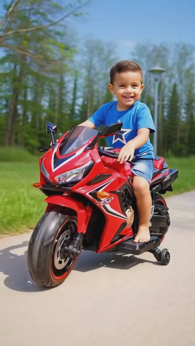 Keppz Husky Battery Operated Ride-On Bike for Kids with LED Light & Music.